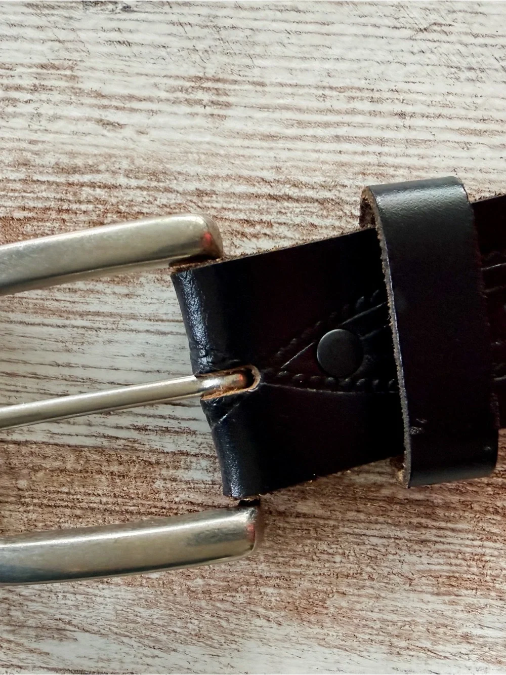 Harley-Davidson Black Leather Silver Wing Logo Belt 34